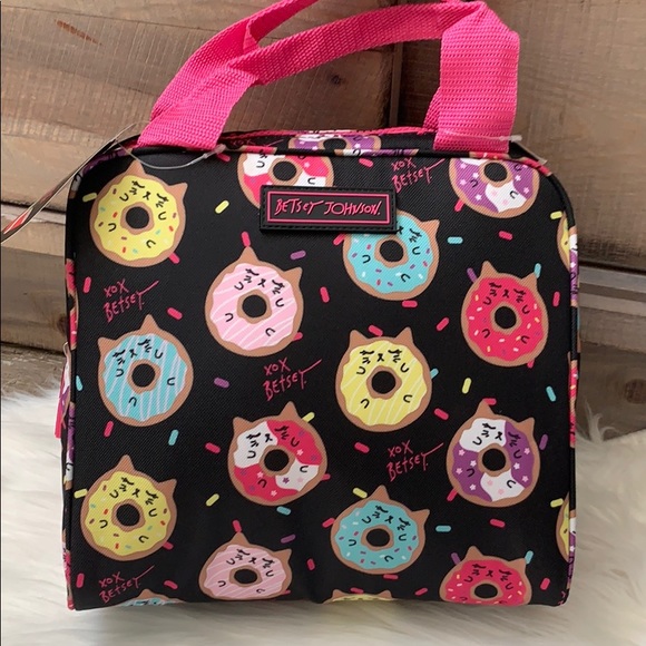 Betsey Johnson Handbags - Betsey Johnson donut  black/ multi lunch tote